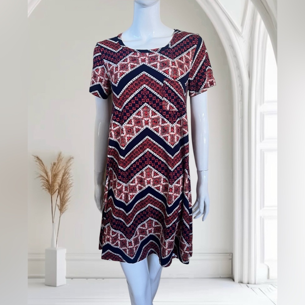 LulaRoe Women’s Short Sleeve Printed High-Low Dress SZ XS ❤️